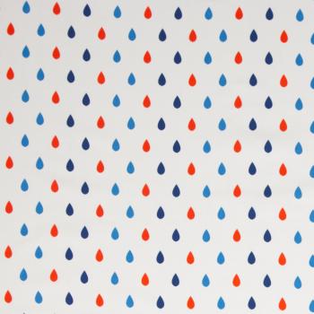 Canvas Heiner, weiß, orange blaue Tropfen